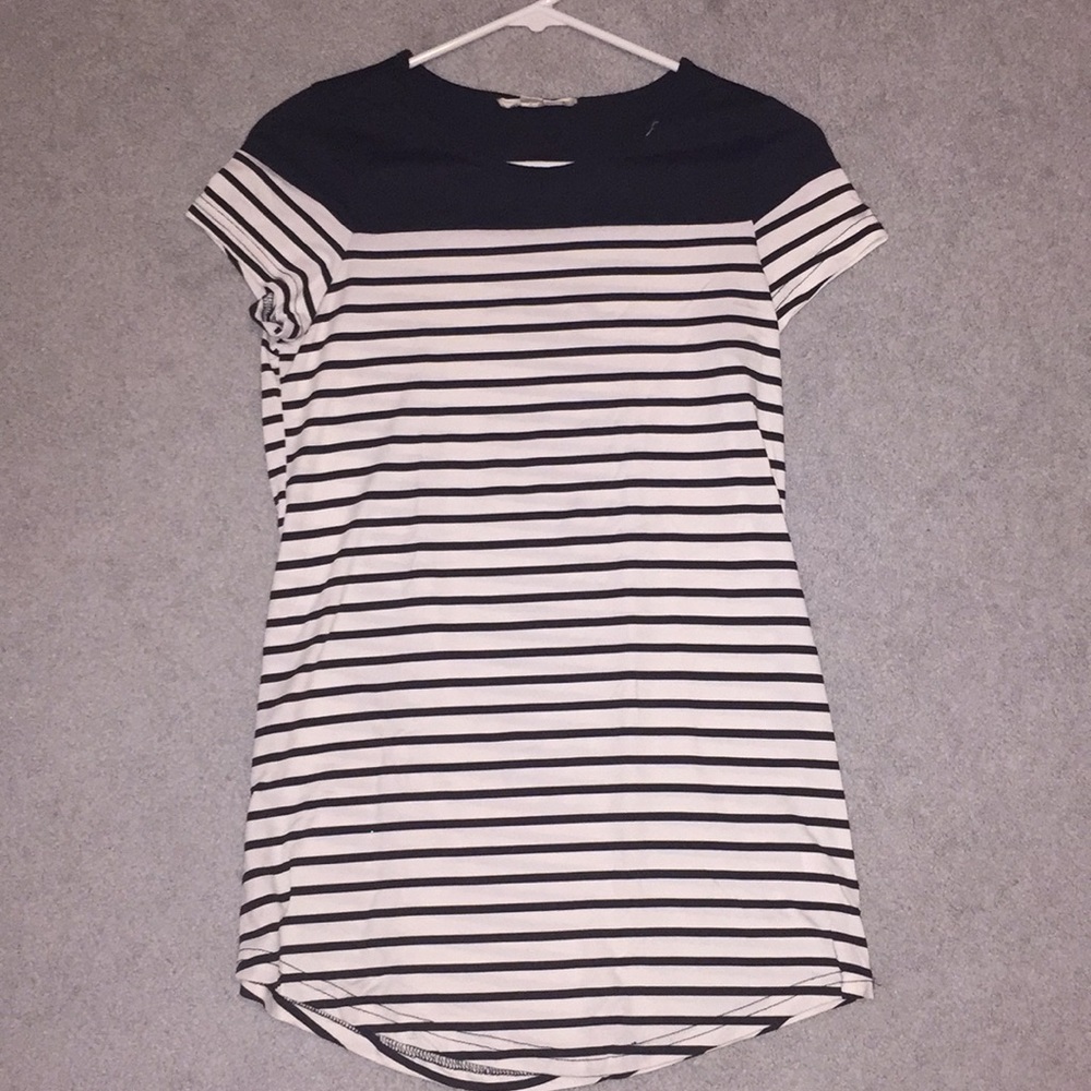 Black and White strip t dress